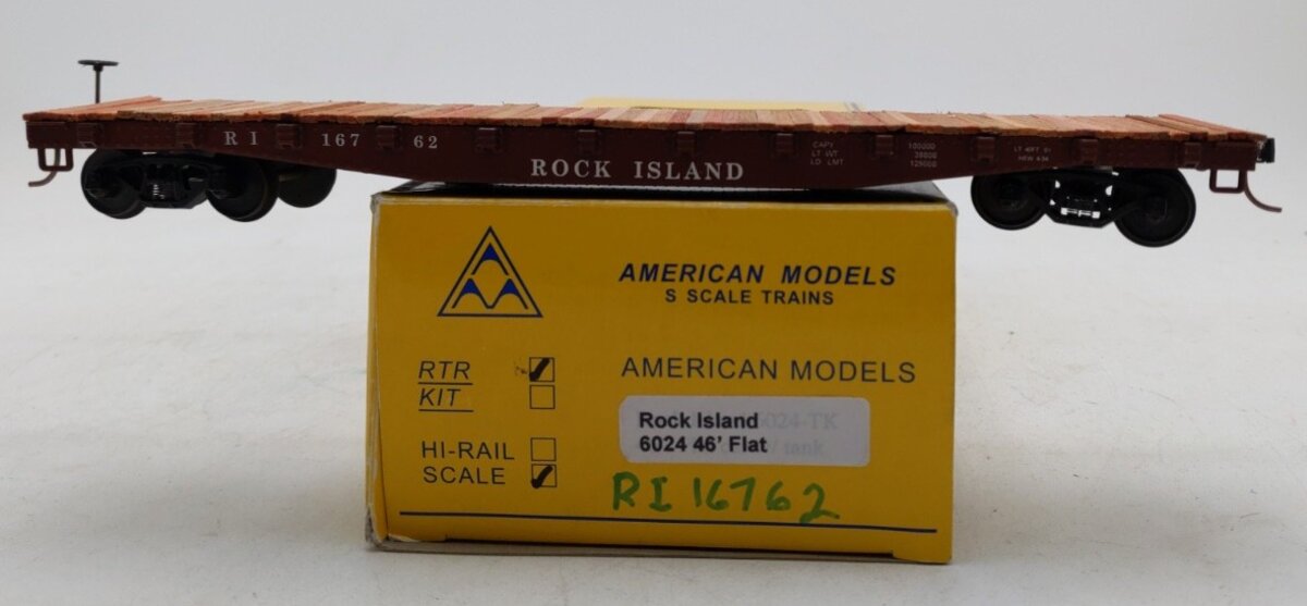 American Models 6024 S Scale Rock Island 46' Flatcar LN/Box