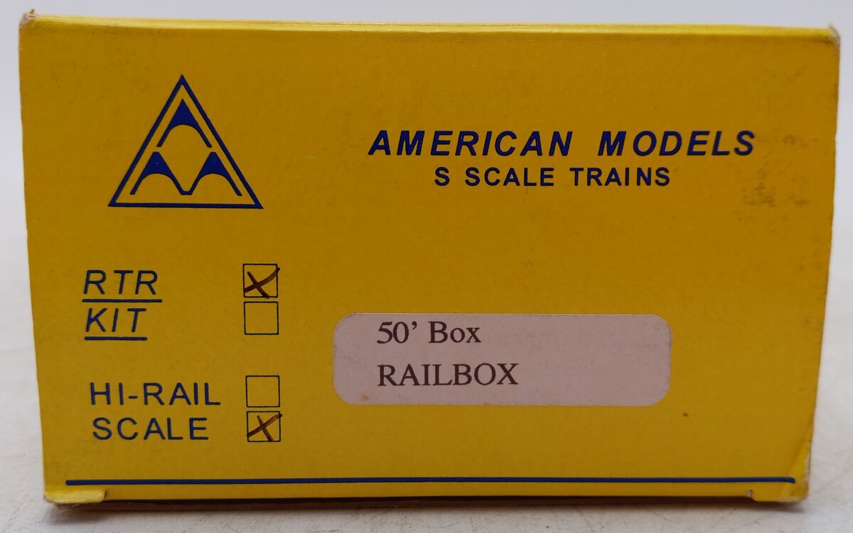 American Models 1501 S Gauge Railbox Boxcar #10037 EX/Box