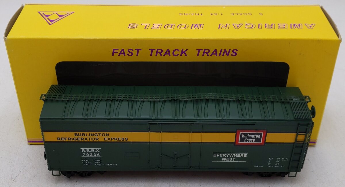 American Models 2223 S Burlington Express Reefer #79236-Scale EX/Box