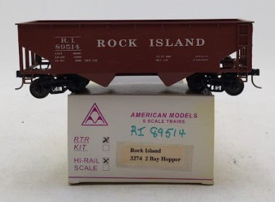 American Models 3274 S Scale Rock Island 2-Bay Hopper #89514 LN/Box