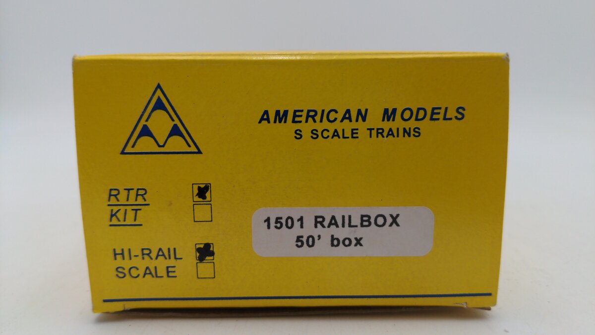American Models 1501 S Scale Railbox Boxcar #10145 EX/Box