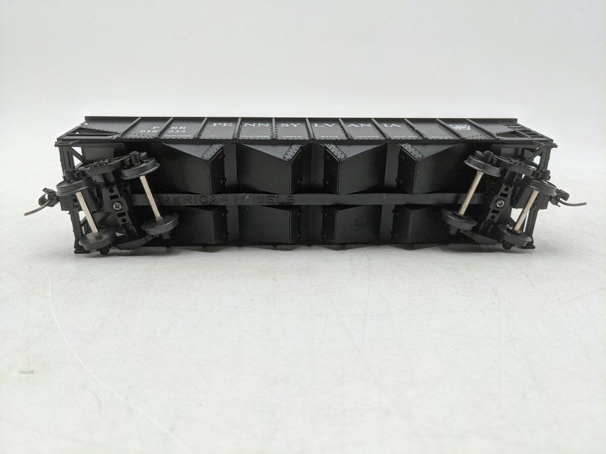 American Models 3458B S Scale PRR 4-Bay Hopper Scale- Wheels & Couplers EX/Box