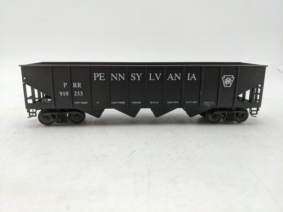American Models 3458B S Scale PRR 4-Bay Hopper Scale- Wheels & Couplers EX/Box