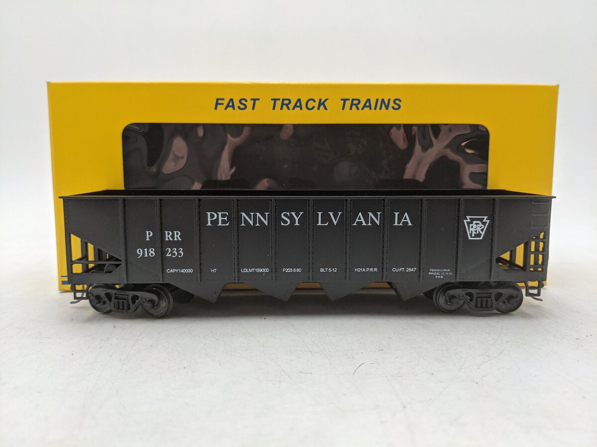 American Models 3458B S Scale PRR 4-Bay Hopper Scale- Wheels & Couplers EX/Box