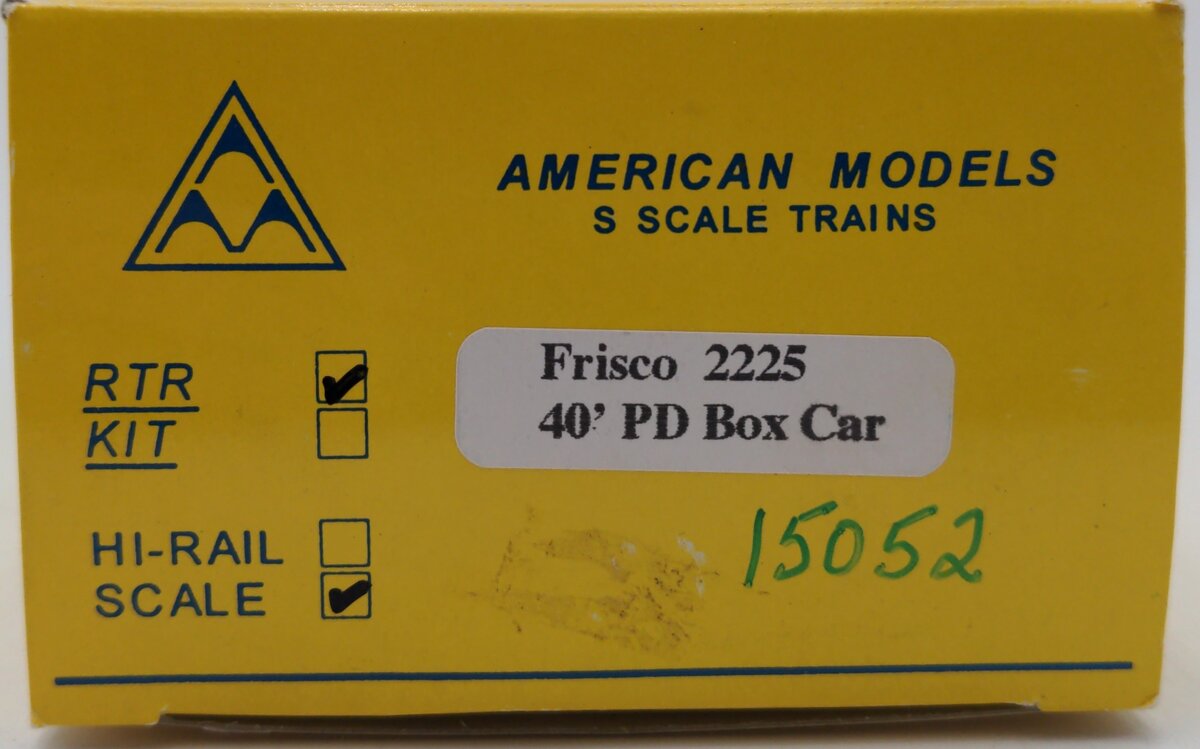 American Models 2225 S Scale Frisco Box Car w/Scale Wheels #15052 EX/Box