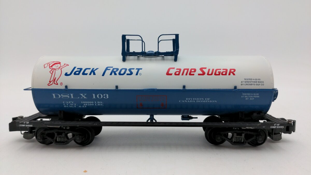 Downs Model RR S Gauge Jack Frost Sugar Company Tank Car VG/Box