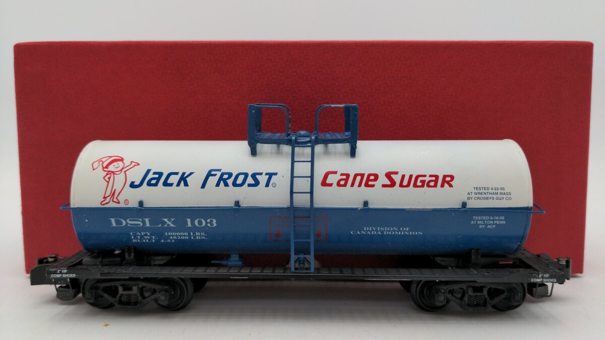 Downs Model RR S Gauge Jack Frost Sugar Company Tank Car VG/Box