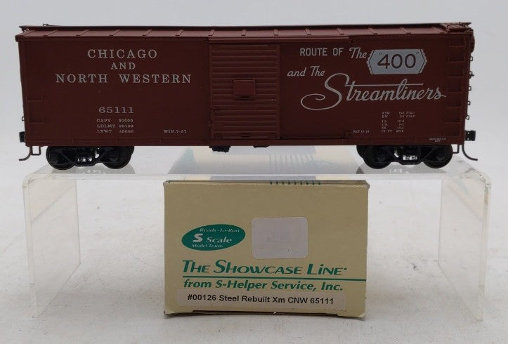 S-Helper 00126 S Scale CNW 40' Steel Rebuilt Xm Boxcar #65111 LN/Box