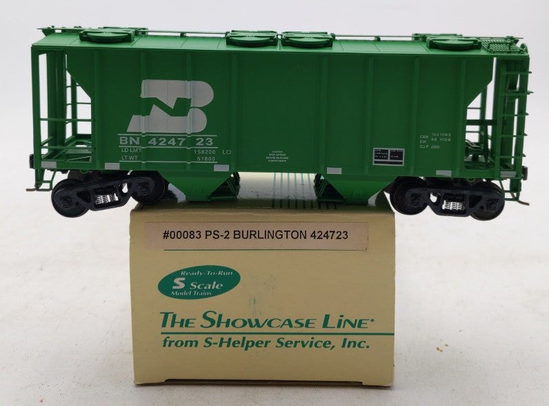 S-Helper 00083 "S" Scale Burlington 2-Bay PS-2 Hopper LN/Box