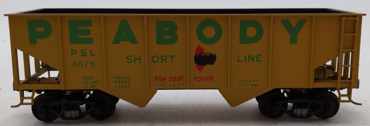American Models 3208 S Scale (Hi-Rail) Peabody Coal Hopper Car EX