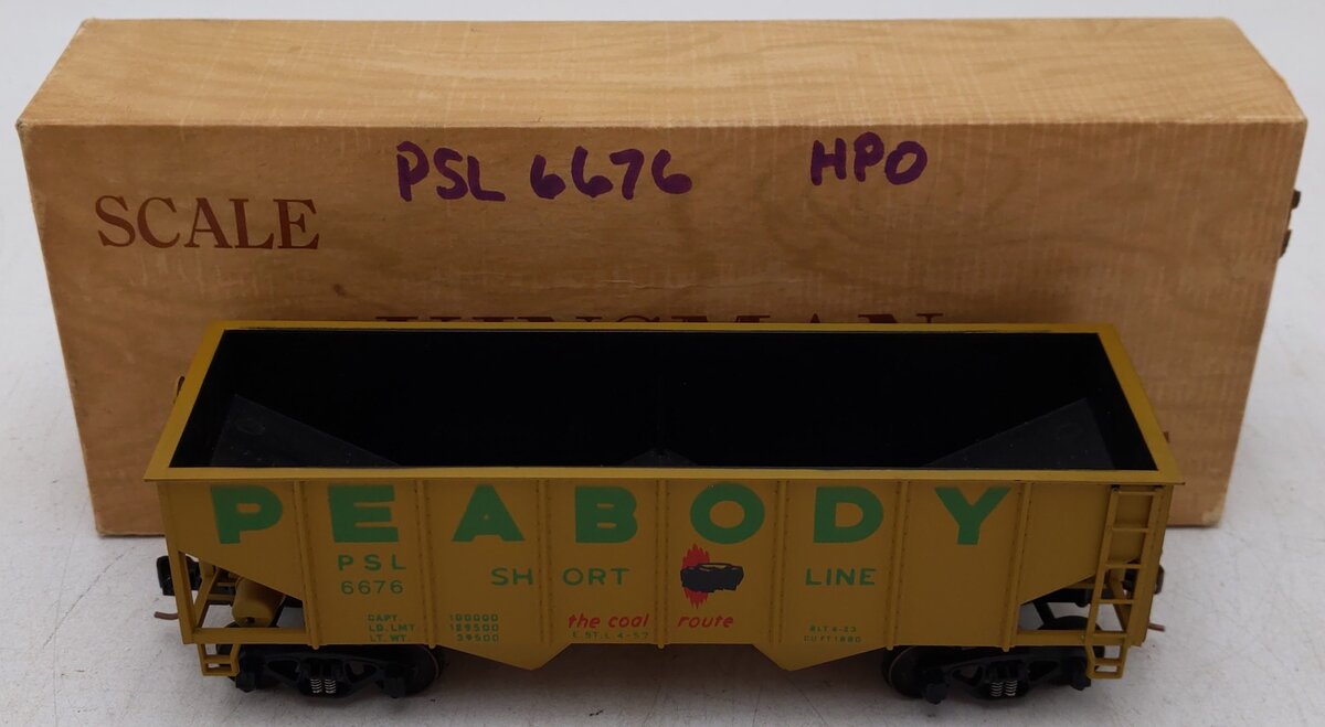 American Models 3208 S Scale (Hi-Rail) Peabody Coal Hopper Car EX