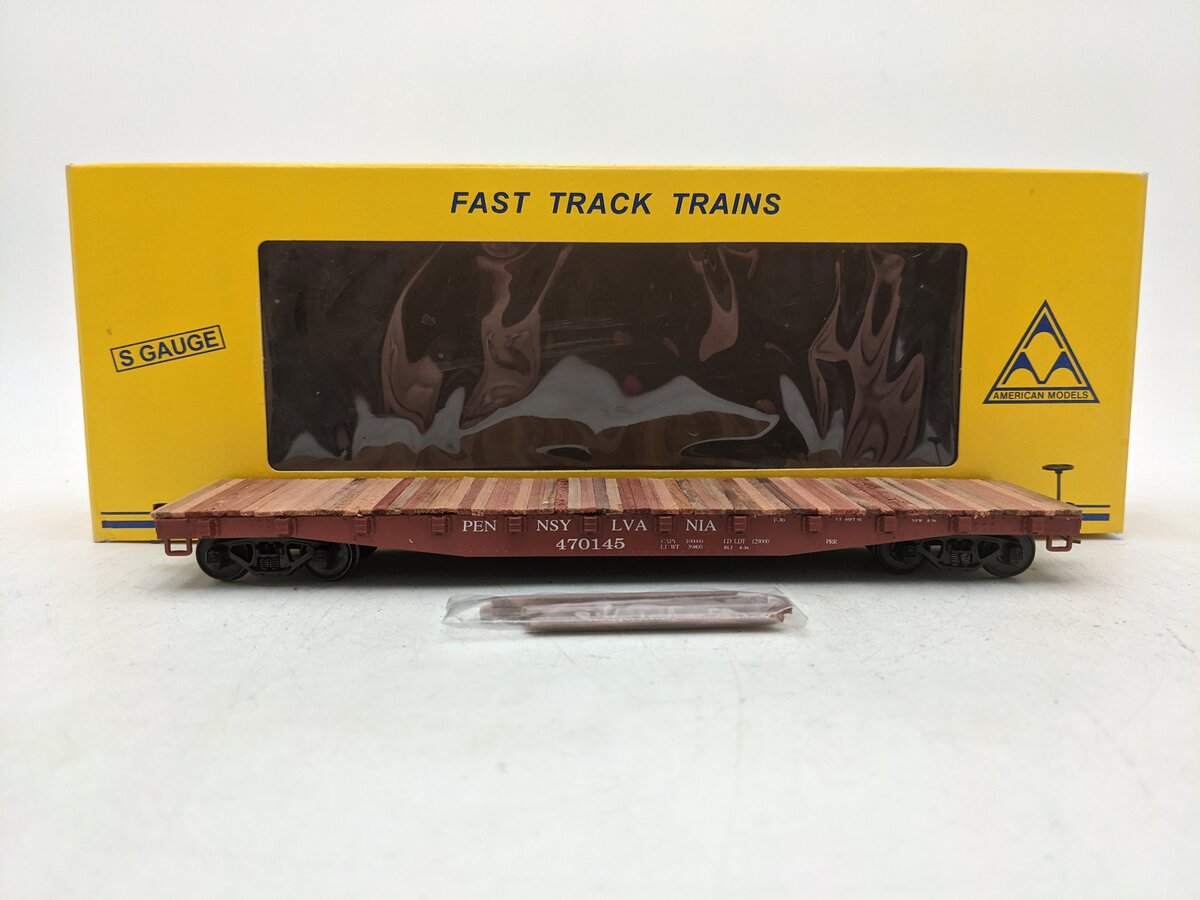 American Models 6017 S Pennsylvania Railroad Flatcar #470145-Scale EX/Box