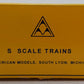 American Models S Gauge Pennsylvania Railroad Flatcar #470145 w/ Load VG/Box
