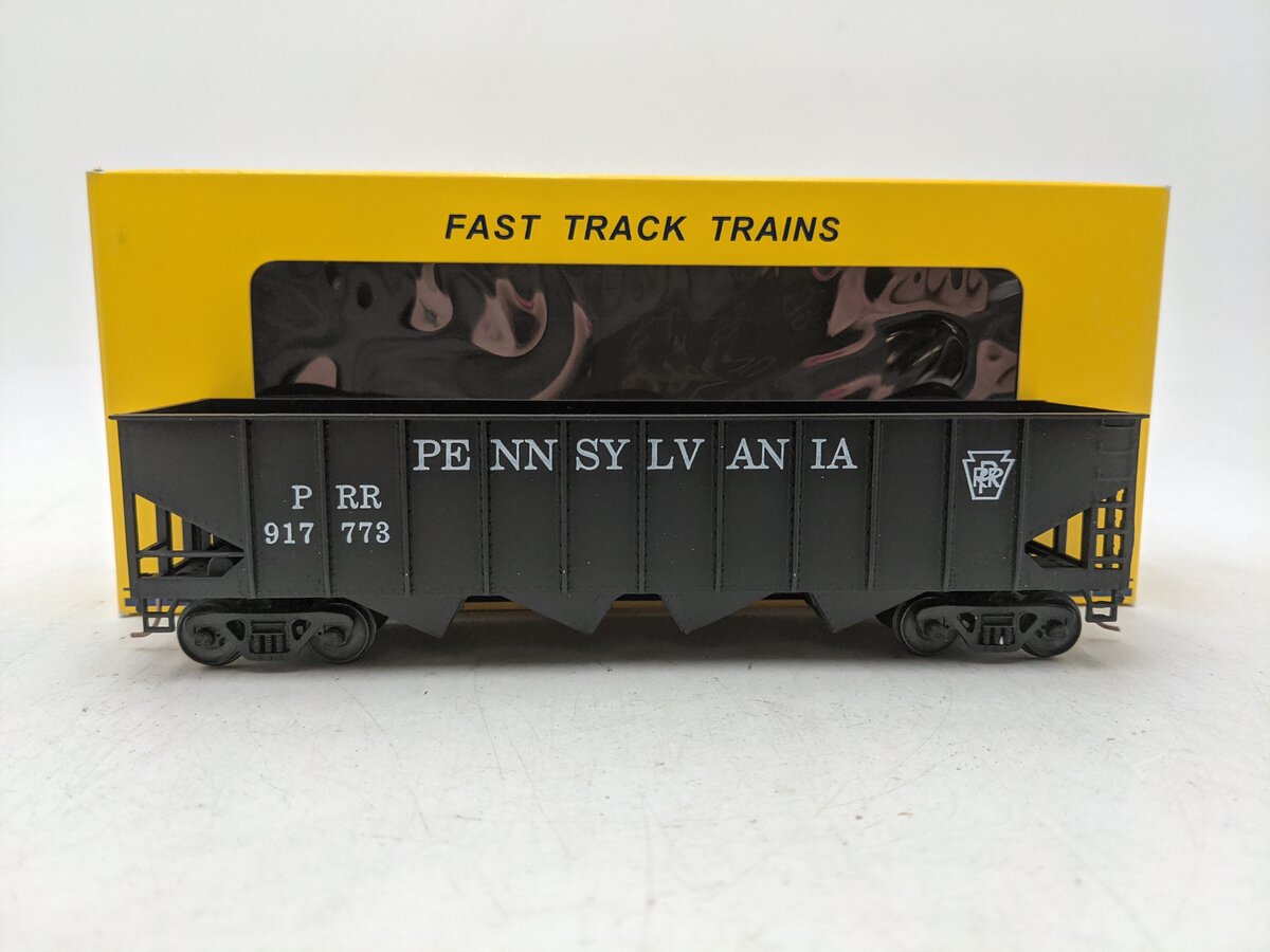 American Models 3458B S Scale PRR 4-Bay Hopper Scale- Wheels & Couplers EX/Box