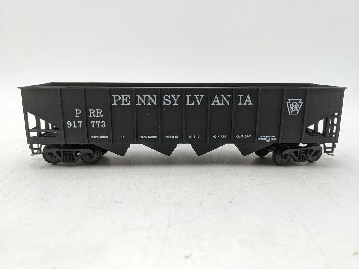 American Models 3458B S Scale PRR 4-Bay Hopper Scale- Wheels & Couplers EX/Box
