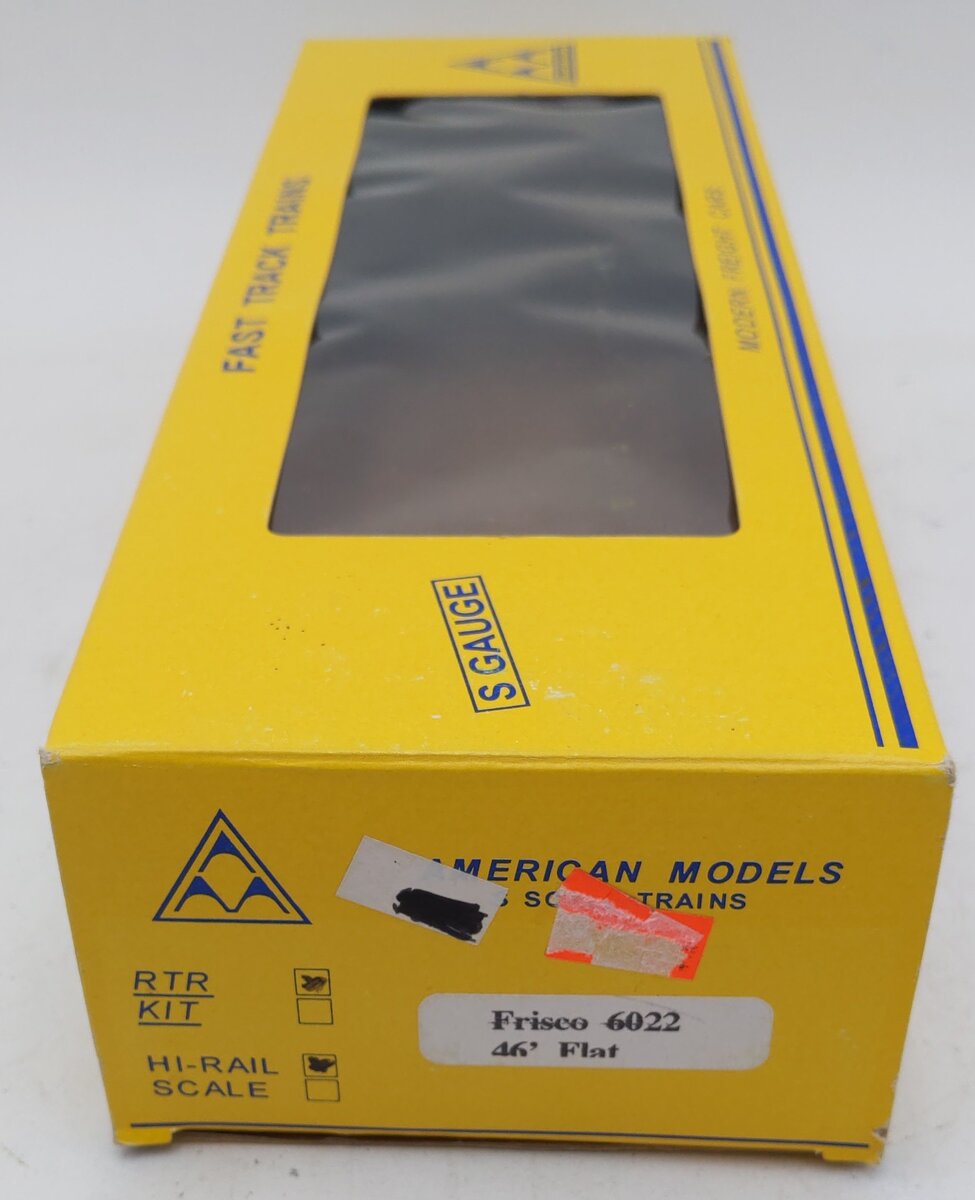 American Models 6022 S Scale Frisco Flatcar w/Stakes #100331 LN/Box