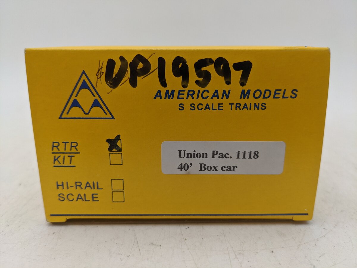 American Models 1118 S Scale (Scale) Union Pacific 40' Box Car EX/Box