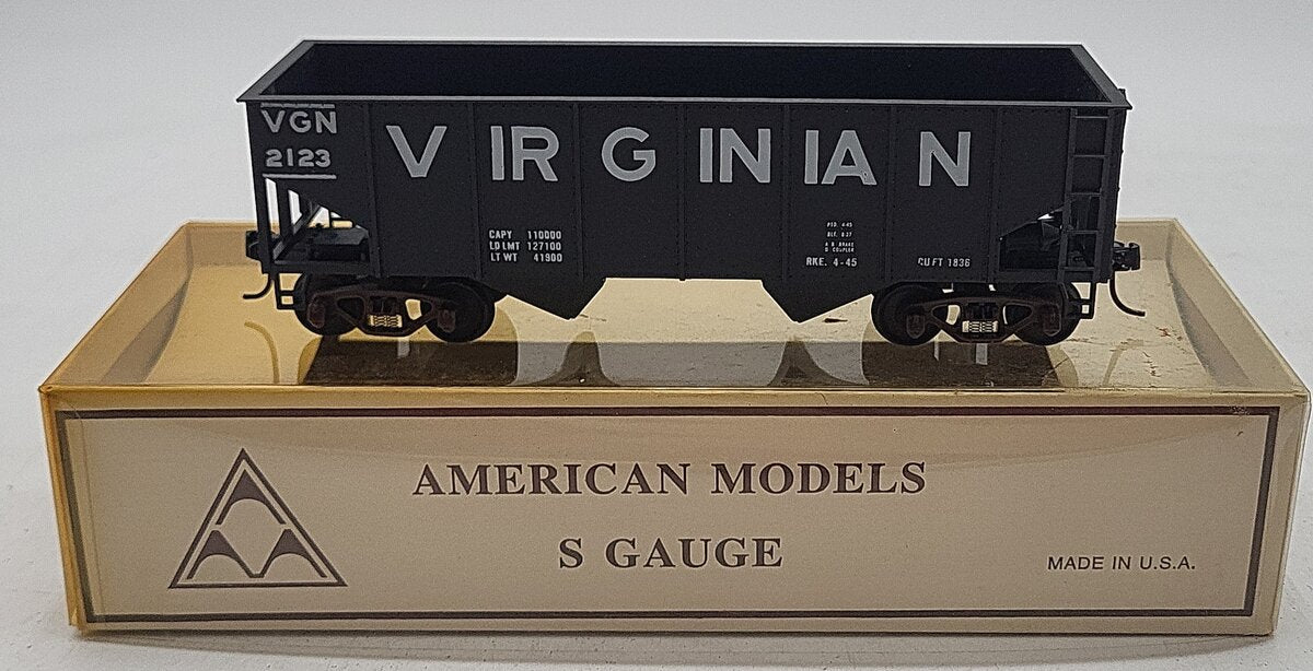 American Models 313 S Scale Virginian 2-Bay Hopper #2123 VG/Box