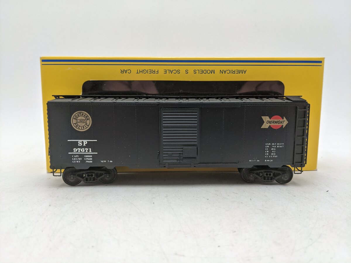 American Models 1117 S Scale Southern Pacific 40' Box Car #97671 (Hi-Rail) EX/Box