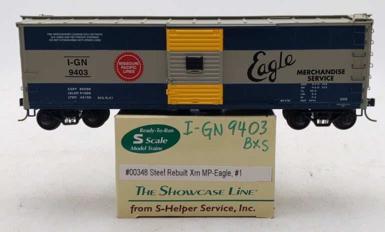S-Helper 00348 S Scale Missouri Pacific Eagle Steel Rebuilt Boxcar #9403 LN/Box
