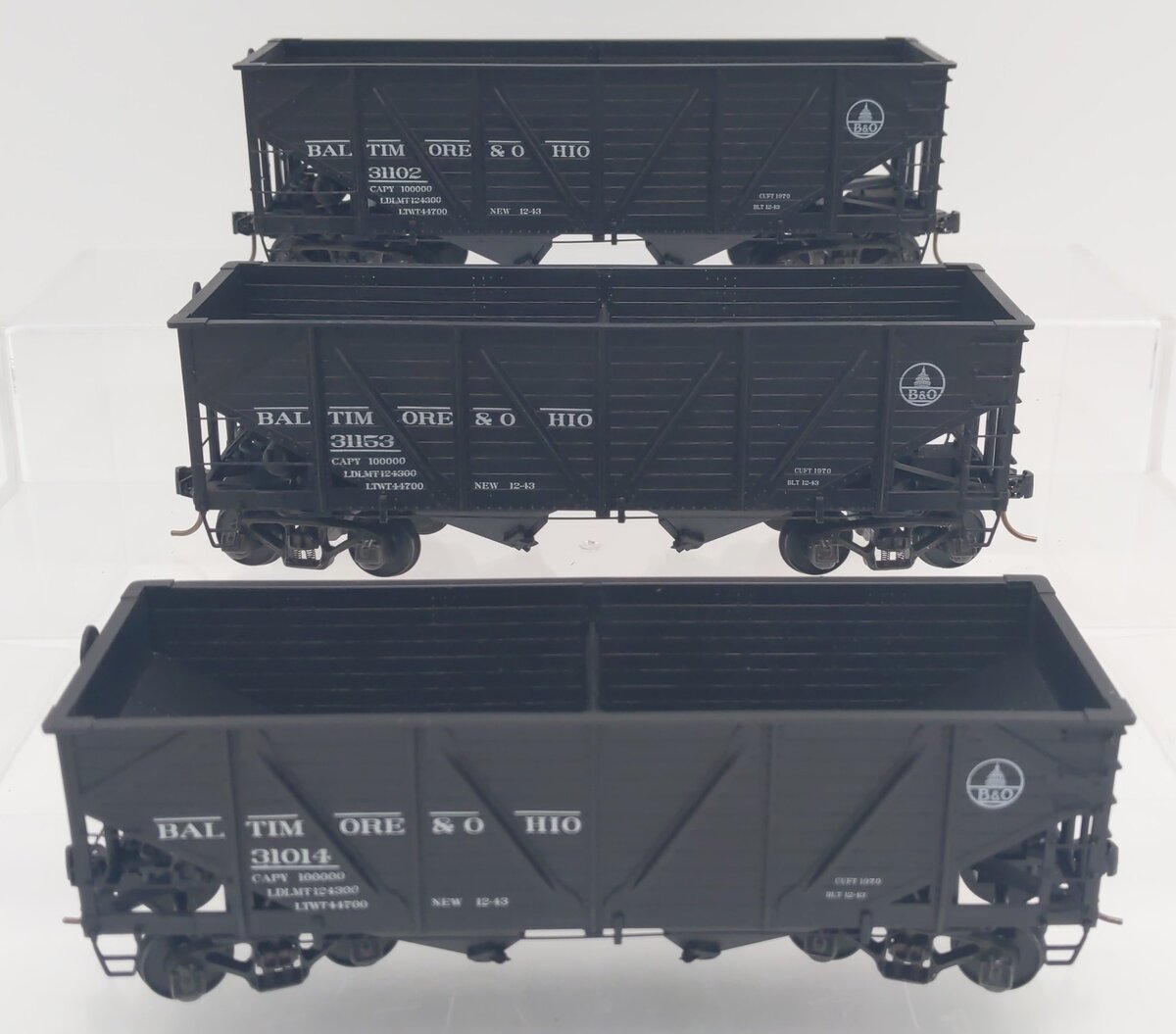 S-Helper 00764 S-Scale Baltimore & Ohio 2-Bay Hopper 3 Car Set #1 LN/Box