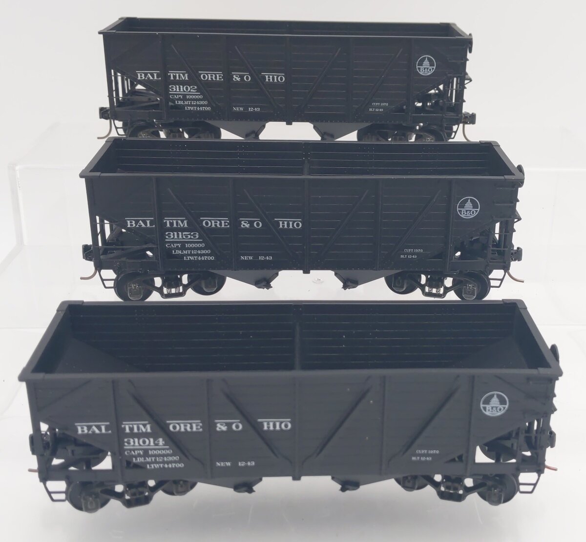S-Helper 00764 S-Scale Baltimore & Ohio 2-Bay Hopper 3 Car Set #1 LN/Box