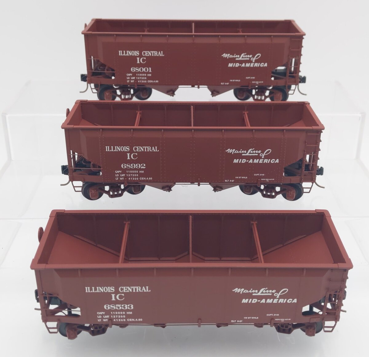 S-Helper Service 01113 S Gauge Illinois Central Offset Hoppers 3-Pack EX/Box
