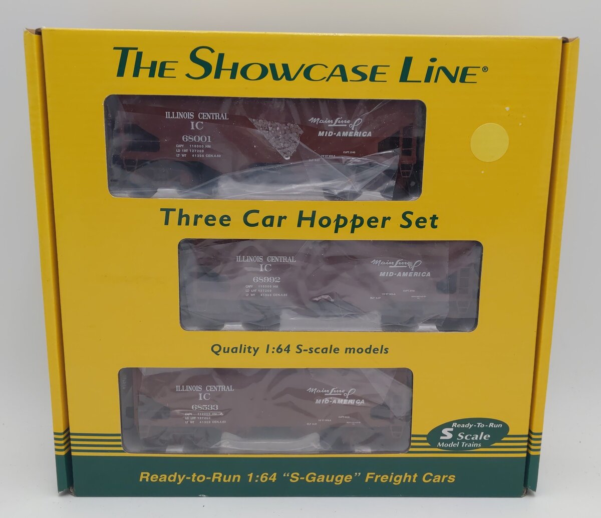 S-Helper Service 01113 S Gauge Illinois Central Offset Hoppers 3-Pack EX/Box