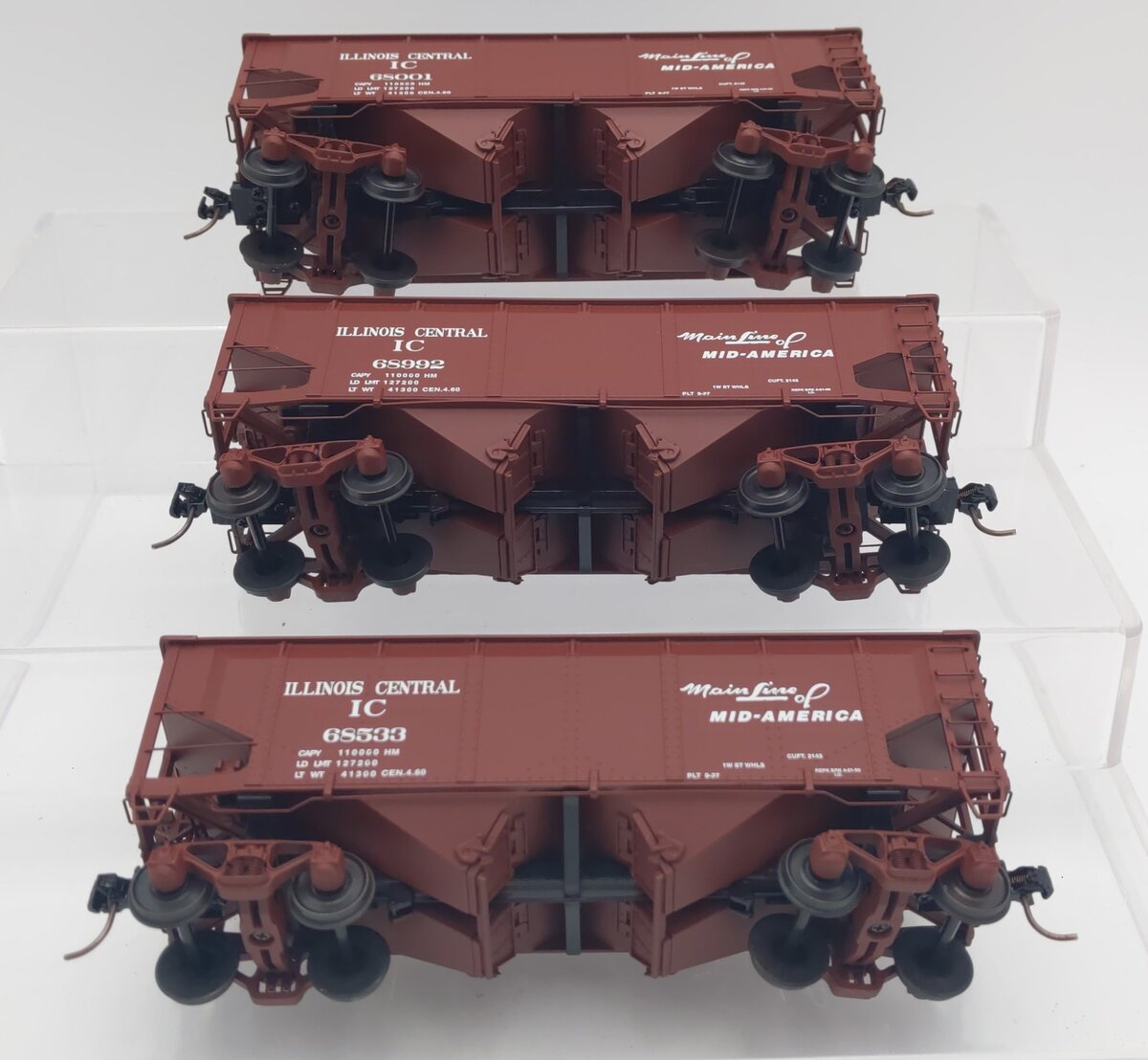 S-Helper Service 01113 S Gauge Illinois Central Offset Hoppers 3-Pack EX/Box