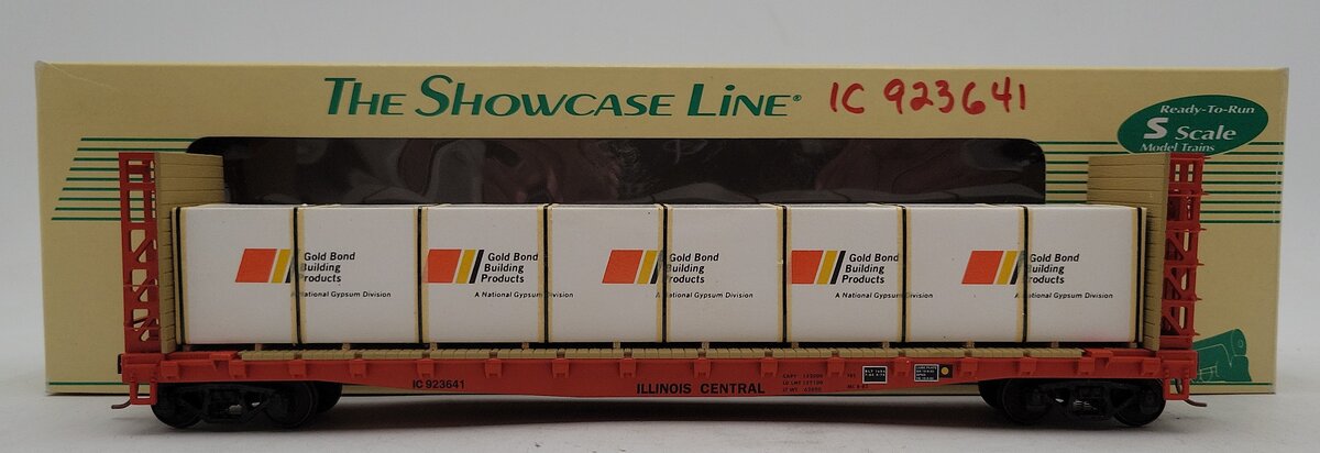 The Showcase Line 00161 S Scale IC Bulkhead Flatcar w/ GBP Load LN/Box