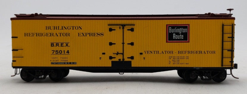 S-Helper 00484 S Scale Burlington Route 40' Wooden Billboard Reefer #75014 LN/Box
