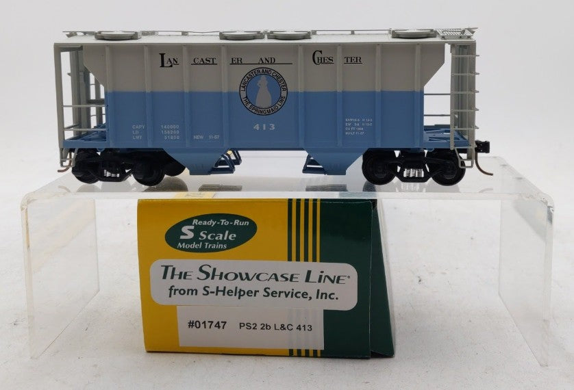 S-Helper 01747 S Scale Lancaster & Chester 2-Bay PS-2 Hopper #413 LN/Box