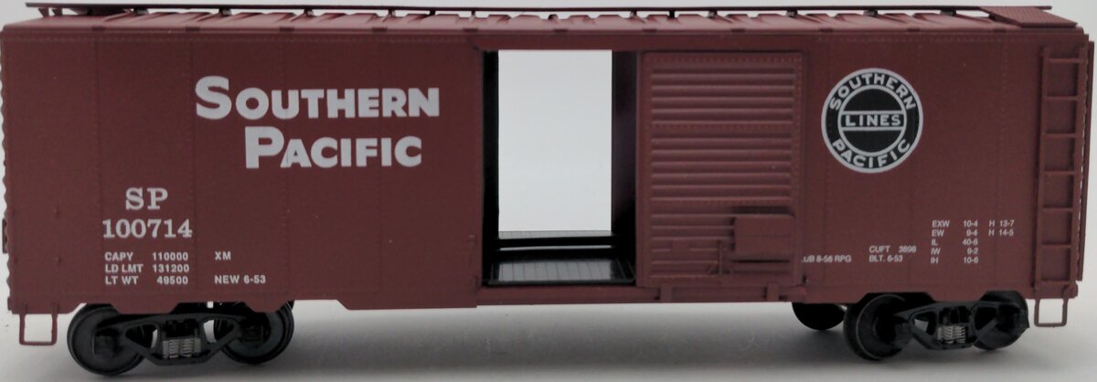 American Models 1117 S Scale (Hi-Rail) Southern Pacific 40' Box Car #100714 EX/Box