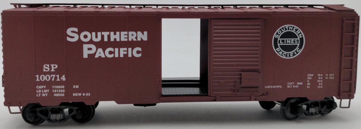 American Models 1117 S Scale (Hi-Rail) Southern Pacific 40' Box Car #100714 EX/Box
