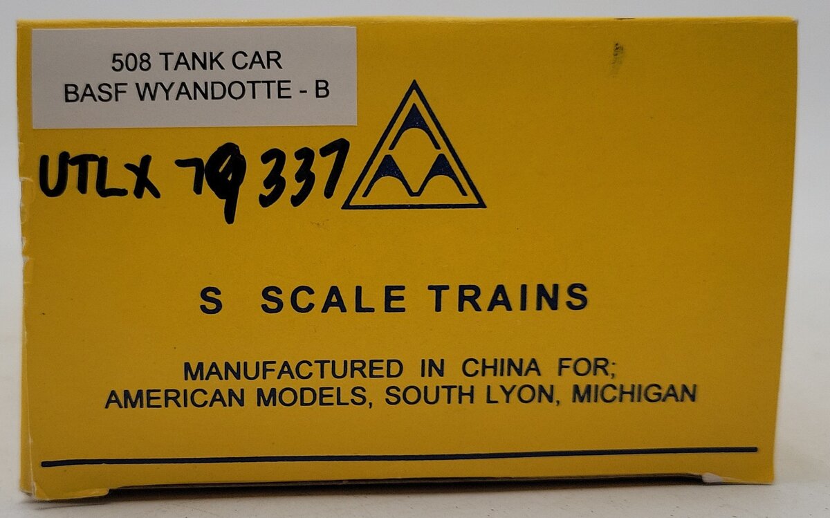 American Models 508 S Scale BASF Wyandotte Single Dome Tank Car #79337 LN/Box