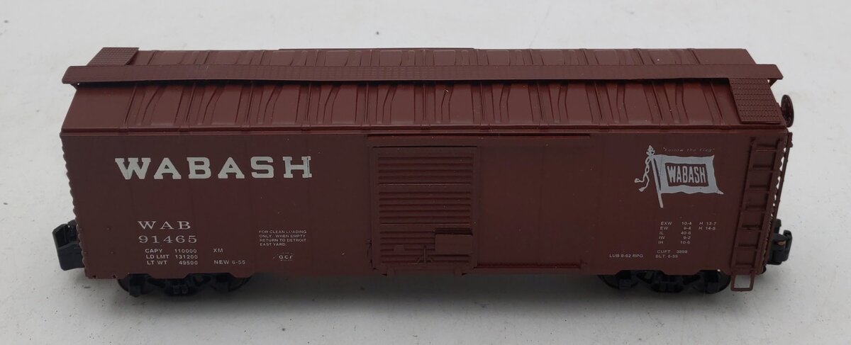 American Models 1146 S Scale (High Rail) Wabash 40' Box Car #91465 LN/Box