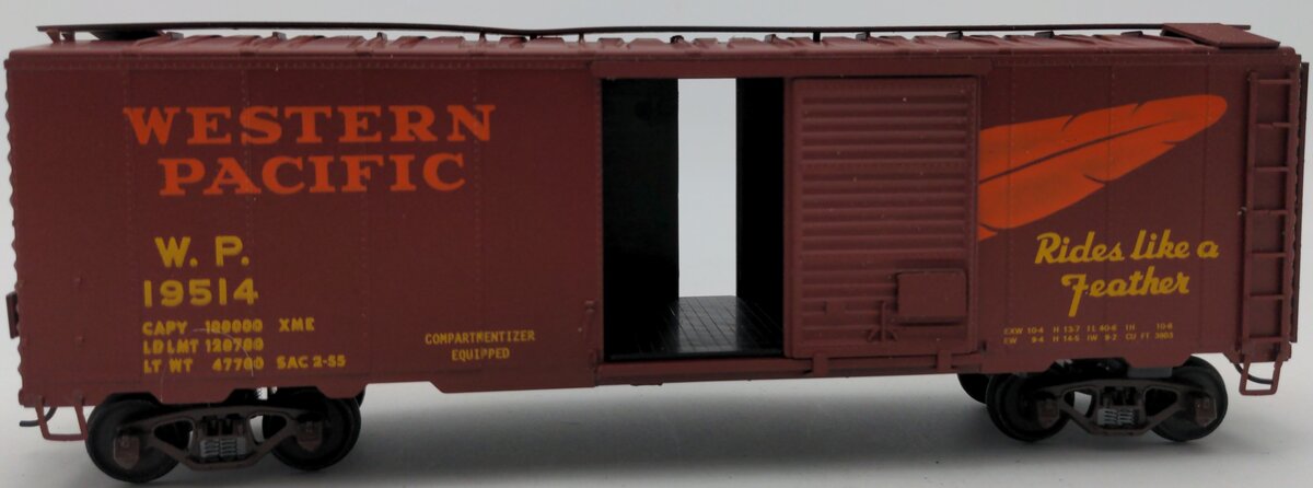 American Models S Scale Western Pacific Boxcar #19514 EX