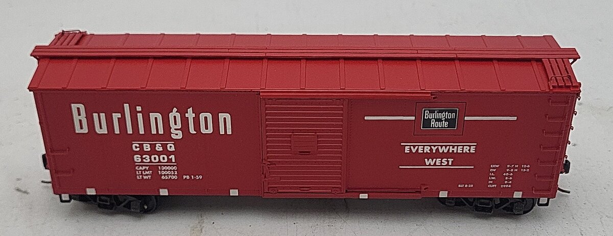 S-Helper 01018 S Scale CBQ Burlington Steel Boxcar #63001 LN/Box
