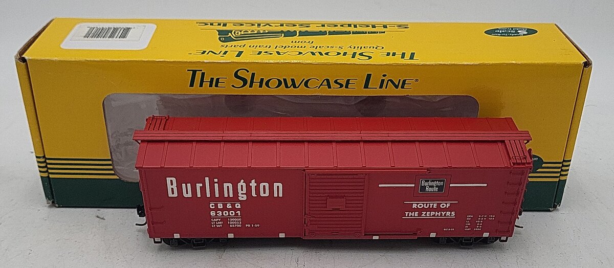 S-Helper 01018 S Scale CBQ Burlington Steel Boxcar #63001 LN/Box
