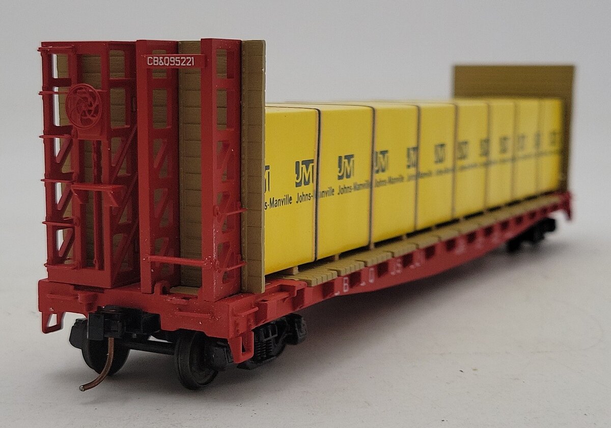 S-Helper 00158 "S" Scale CB&Q Bulkhead Flatcar w/JMBM Load LN/Box