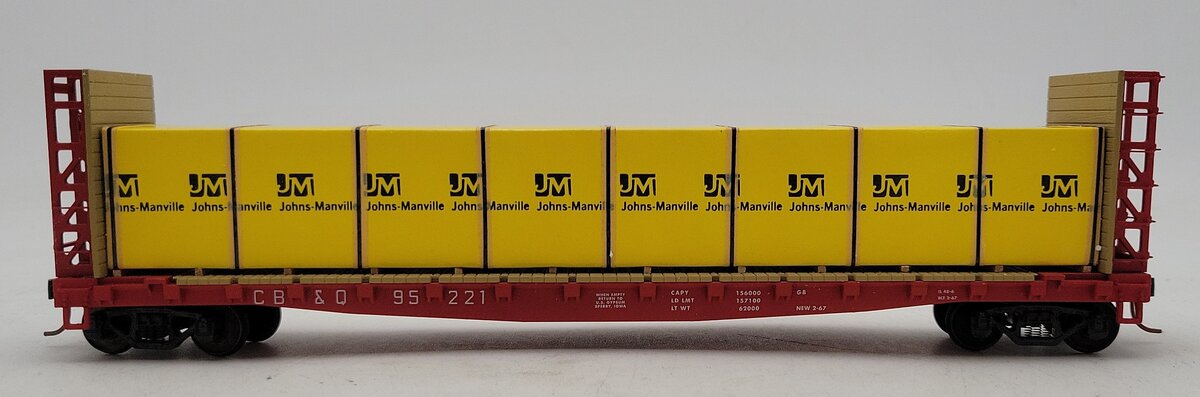 S-Helper 00158 "S" Scale CB&Q Bulkhead Flatcar w/JMBM Load LN/Box