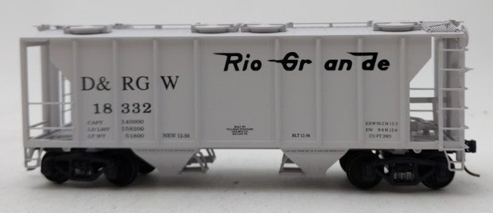 S-Helper 00028-0 S Scale D&RGW PS-2 2-Bay Covered Hopper #18332 LN/Box