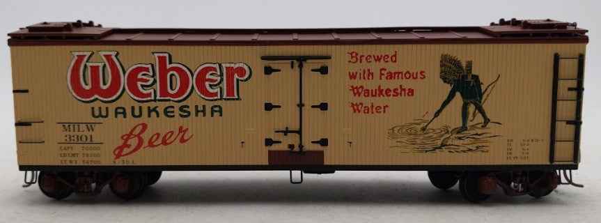 S-Helper 01882 S Gauge Weber Waukesha Beer 40' Wooden Billboard Reefer #3301 LN/Box