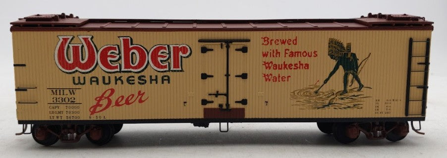 S-Helper 01883 S Scale Weber Waukesha Beer 40' Wooden Billboard Reefer #3302 LN/Box