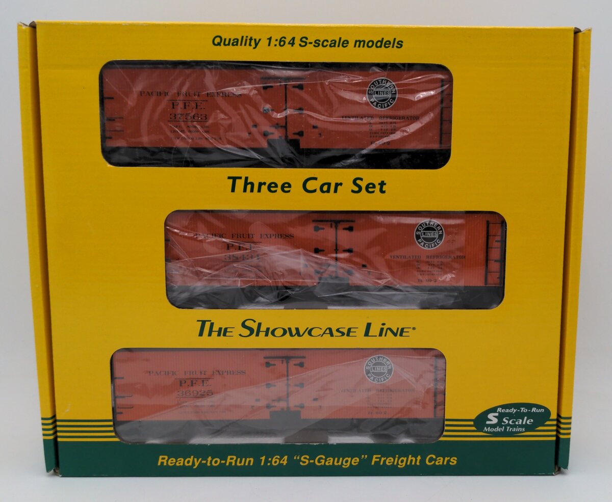 S-Helper 00682 S-Scale Pacific Fruit Express (PFE) Orange Reefer 3-Car Set #1 LN/Box