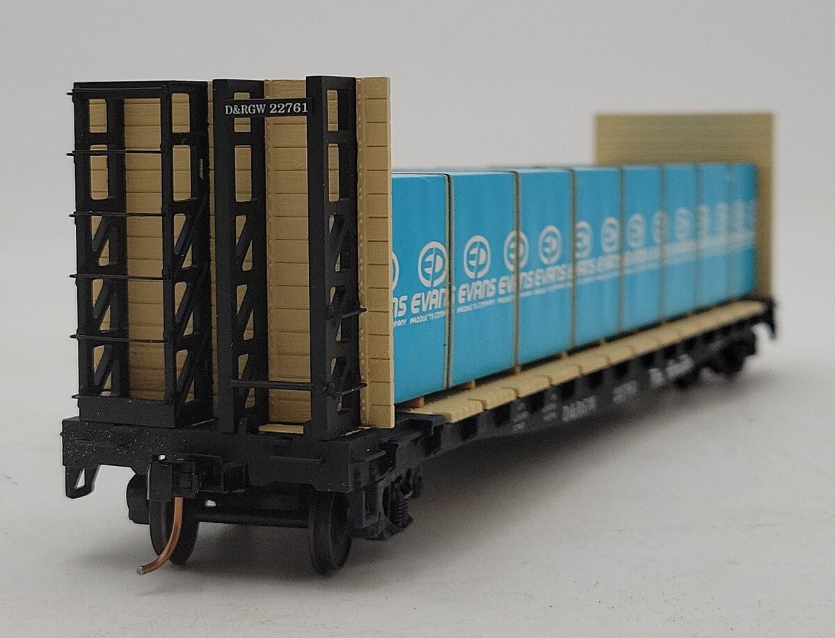 S-Helper 00160 S Scale D&RGW Bulkhead Flatcar w/ BM Load EX/Box