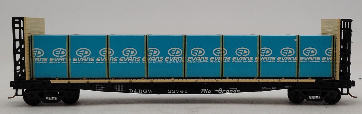 S-Helper 00160 S Scale D&RGW Bulkhead Flatcar w/ BM Load EX/Box
