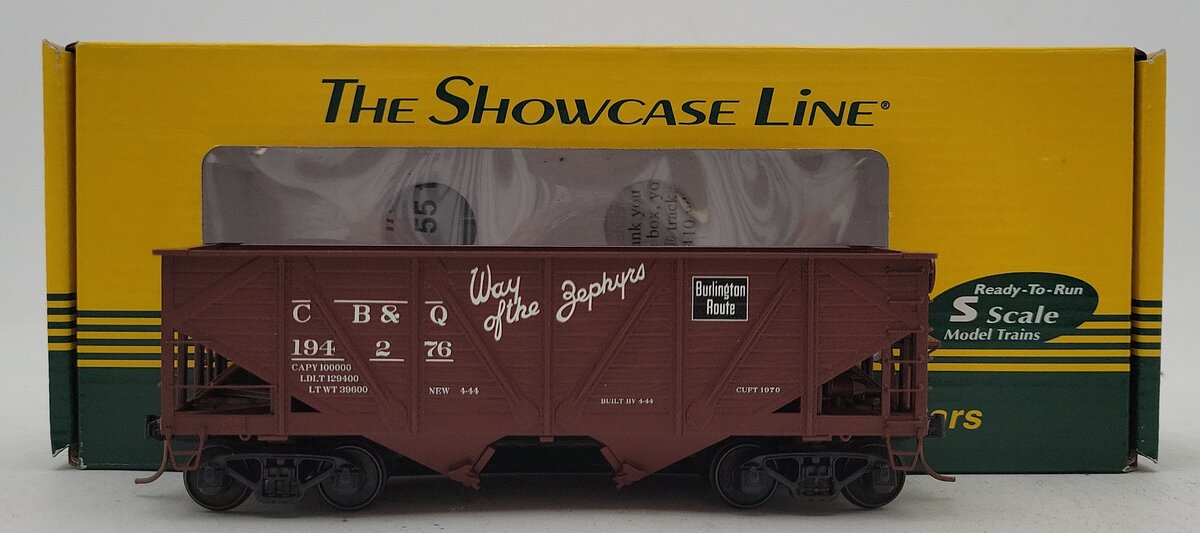 S-Helper 02082 S Scale Chicago Burlington & Quincy  Hopper Car #194276 LN/Box