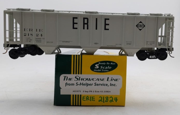 S-Helper 01971 S Scale Erie 3-Bay PS-2 Covered Hopper #21824 LN/Box