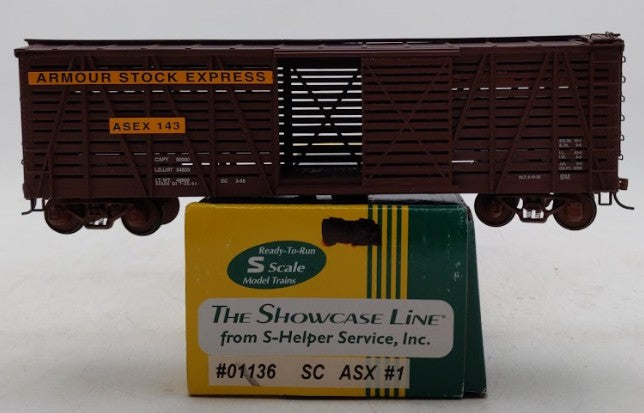 S-Helper 01136 S Scale Armour Stock Express Stock Car #143 LN/Box